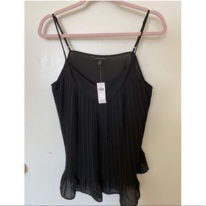Banana Republic black pleated top in size M